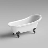 1700mm Freestanding Roll Top High Back Slipper Bath with Ball Feet