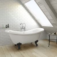 1750mm Freestanding Roll Top Double ended Slipper Bath with Ball Feet