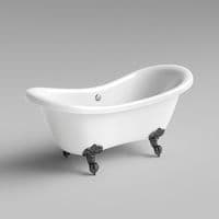 1750mm Freestanding Roll Top Double ended Slipper Bath with Ball Feet