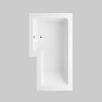 AquaSoak 1500mm L Shaped Shower Bath Left Hand