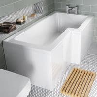 AquaSoak 1500mm L Shaped Shower Bath Right Hand