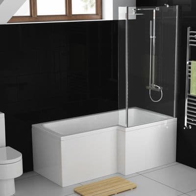 AquaSoak 1500mm L Shaped Shower Bath Right Hand