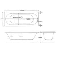 AquaSoak 1700 x 700 Double Ended Straight Bath ( round )