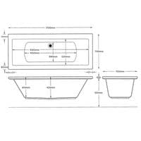 AquaSoak 1700 x 700 Double Ended Straight Bath ( square )