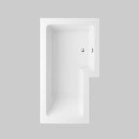 AquaSoak 1700mm L Shaped Shower Bath Right Hand