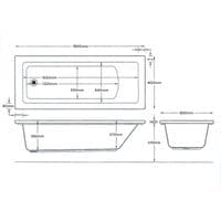 AquaSoak 1800 x 800 Single Ended Straight Bath ( square )