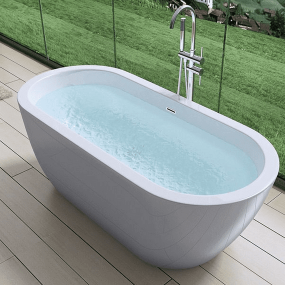 AquaSoak 1800mm Modern curved Double Ended Freestanding Bath Tub Acrylic Designer