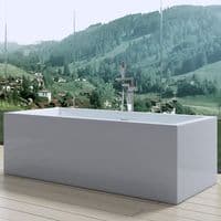 AquaSoak Square Double Ended Freestanding Bath Tub Acrylic White 1800mm x 800mm