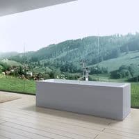 AquaSoak Square Double Ended Freestanding Bath Tub Acrylic White 1800mm x 800mm