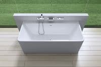 AquaSoak Square Luxury Modern Wall Mount Bath Tub Acrylic Designer Bathroom Tub