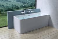 AquaSoak Square Luxury Modern Wall Mount Bath Tub Acrylic Designer Bathroom Tub