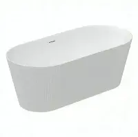 Matt White Fluted Freestanding Bath 1600mm