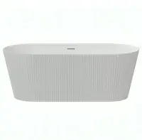 Matt White Fluted Freestanding Bath 1600mm