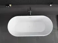 Matt White Fluted Freestanding Bath 1600mm