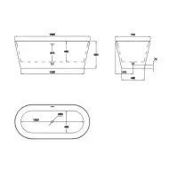 Matt White Fluted Freestanding Bath 1600mm