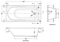 NUIE Barmby 1500mm Round Single Ended Bath