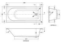 NUIE Barmby 1600mm Round Single Ended Bath