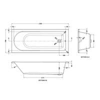 NUIE Barmby 1700mm x 700mm Round Single Ended Bath