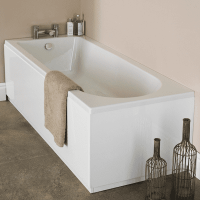 NUIE Barmby 1800mm x 800mm Round Single Ended Bath