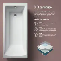 NUIE Barmby Eternalite 1700mm x 750mm Round Single Ended Bath
