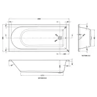 NUIE Barmby Eternalite 1800mm x 800mm Round Single Ended Bath