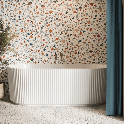 Scudo Labyrinth Fluted Back to Wall Bath