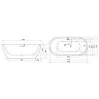 Scudo Onyx 1555mm Freestanding Bath