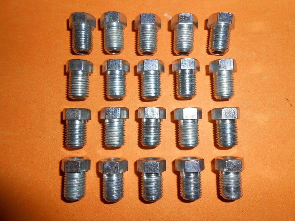 20 x 3/8" UNF 24Tpi short Shoulder Imperial Brake Pipe Fittings Unions