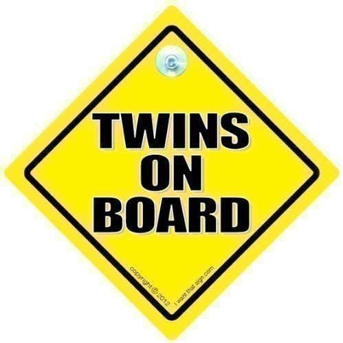 Twins on Board Car Sign