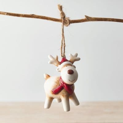 Arriving Soon - Cute Haning Red Scarf Reindeer Tree Decoration Ornament