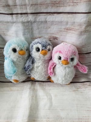 Aurora Pompom 5in Penguin Soft Toy Plush Blue