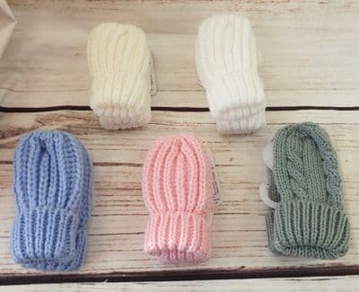 Baby Infant Knitted Mittens in Various Colours