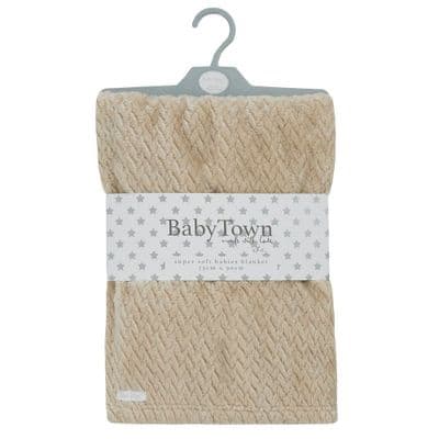 Baby Town Caramel Textured Plush Baby Blanket