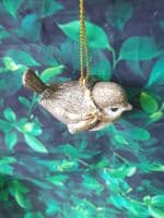 Birds Sitting with a Scarf or Wreath Tree Decoration