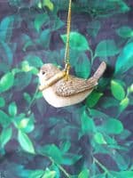 Birds Sitting with a Scarf or Wreath Tree Decoration