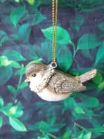 Birds Sitting with a Scarf or Wreath Tree Decoration