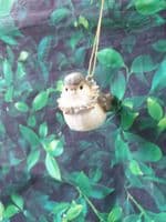 Birds Sitting with a Scarf or Wreath Tree Decoration