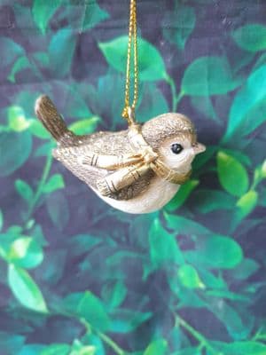 Birds Sitting with a Scarf or Wreath Tree Decoration