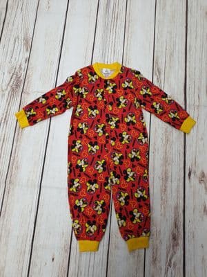 Boys Disneys Mickey Mouse Allinone Onesie Pyjama Nightwear