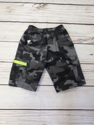 Boys Light and Dark Grey Camo Bermuda Style Summer Holiday Shorts