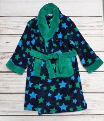 Boys Navt Blue Star Dressing Gown Robe Nightwear