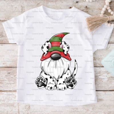 Boys or Girls Christmas Gonk Dog Short Sleeve Tshirt