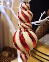 Candy Stripe Glass Christmas Finial Tree Decoration