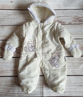 Cream Bear Baby Infant Toddler Snowsuit Outdoor Wear