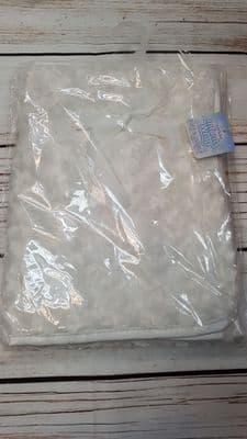 Cream Rosebud Infant Baby Fleece Wrap Blanket with Satin Trim