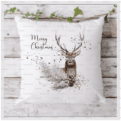 Cute Christmas Stag Cushion, Stag Cushion Gift, Stag Pillow, Gifts For Her, Christmas Present, Keeps