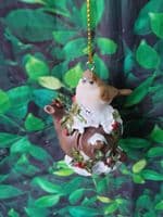 Festive Birds on Tea Pots Christmas Tree Decoration Gifts