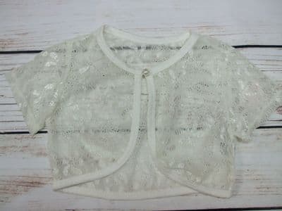 Flower Girls Cream Lace Short Sleeve Bolero Top Jacket