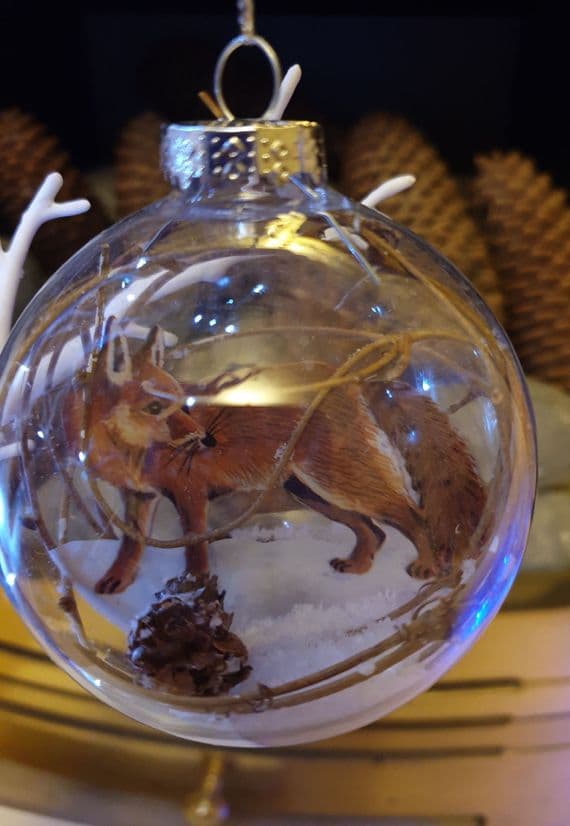 Fox or Deer Christmas Bauble Tree Decoration