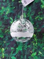 Frosted Christmas Trees Hanging Glass Bauble